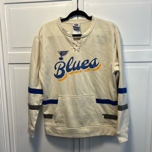 NHL St. Louis Blues Long Sleeve Fleece Sweatshirt Size Women’s Medium Color Tan